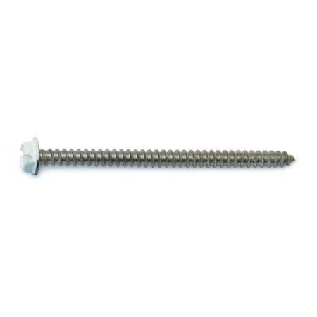 MIDWEST FASTENER Sheet Metal Screw, #8 x 2-1/2 in, Painted 18-8 Stainless Steel Hex Head Combination Drive, 12 PK 71046